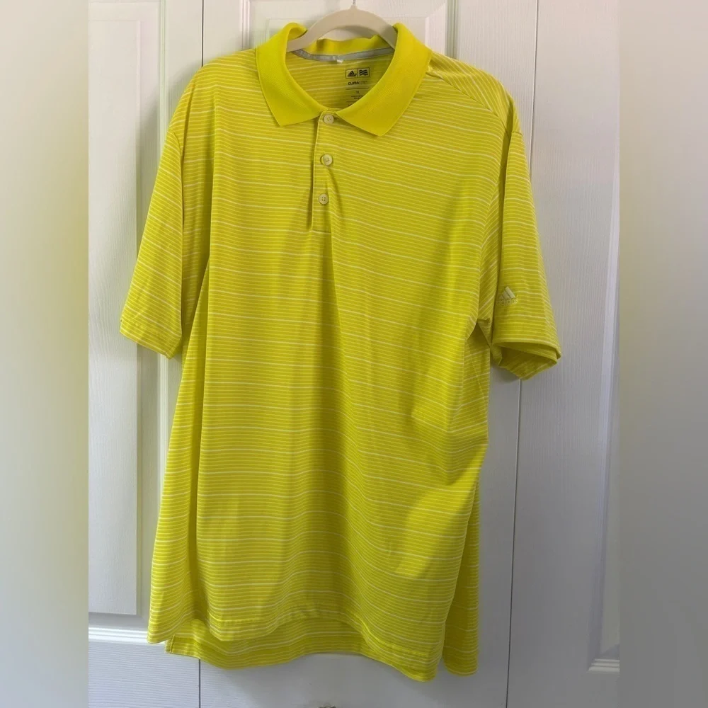Adidas Men's Yellow Polo Shirt -Xl